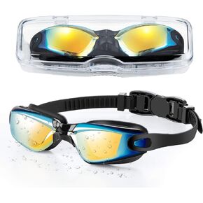 portzon Swimming Goggles Anti Fog Swimming Goggles Clear No Leaking,One Size