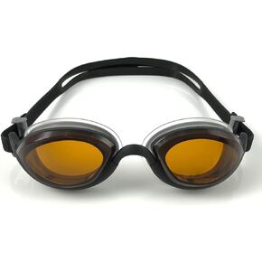 Snake & Pig Basilisk Swimming Goggles, Comfortable Fit for Adult Men Women Youth Kids Children (Black, amber lens)