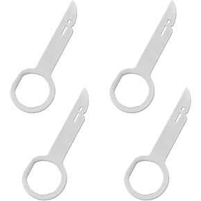 4Pcs Radio Removal Tool kit, Easy Grip Handles and Stiff Blades Compatible with VW Volkswagen, Mercedes Benz, Stereo Single and Double DIN Replacement Key for 1C0-051-530, T87P-19061-A (Red)