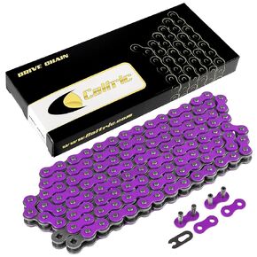 Caltric Purple 520-Pitch 120-Links Non-Oring Drive Chain Compatible with ATV/UTV/Quad/Side X Side/Motorcycle/Dirtbike/with Rivet and Clip on Master Links