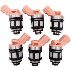 JS23-4 16600-9S200 Set of 6pcs Fuel Injector Fits for 1996-2004 Nissan Frontier Pathfinder Quest Xterra QX4 3.3L 166001800 166001801