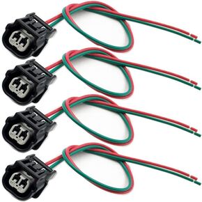 Aokus 4pcs K24 K20 Compatible with Honda Accord Civic Si CR-V 2.4L Fuel Injector Connector Plug Harness Pigtail TSX EX LX SE