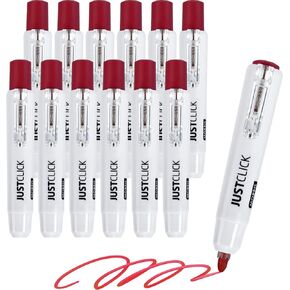 carrotez Retractable Dry Erase Markers, Click Dry Erase Whiteboard Markers, Bullet Tip, Thick Barrel, 12 Count, Black