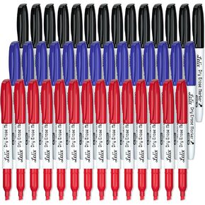 Lelix Dry Erase Markers, 42 Pack 14 Black+14 Blue+14Red Dry Erase Markers Chisel Tip,Dry Erase Markers Bulk,Whiteboard Markers for School, Office Supplies,Perfect for White Board, Mirror,Calender