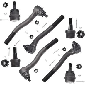 ASTARPRO 8Pc Set Steering Tie Rod Ends Inner and Outer + Front Upper and Lower Ball Joints Kit Compatible with 1999-2004 Jeep Grand Cherokee