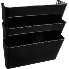 Officemate Wall File, Letter Size with Hanger Set, Black, Comes in 3 Pack (21445)