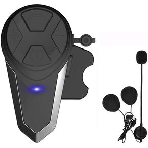Motorcycle Bluetooth Headset, BT-S3 Bluetooth 5.0 1000M Helmet Intercom Headset up to 3 Riders for Ski/ATV/Dirt Bike/Racing/Climbing(Dual)