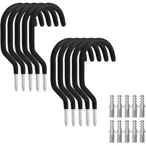 10 Pack Bike Hook Storage Bike Rack with Plastic Expansion Tube, Ceiling Hook Heavy Duty, Garage Storage Utility Hooks，Utility Hanger use for Tools and Garden Hose Cords