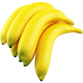 6pcs Fake Banana Artificial Yellow Bananas 7.8" Foam Simulated Simulation Fruit Model Decorative Food Home Party Decor