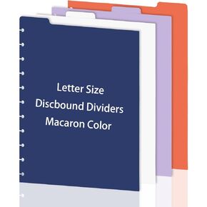 4 Tab Discbound Dividers Letter Size Discbound Dividers Top Tab Blank Binder Divider Tabs Discbound Dividers Classic Discbound Notebook Dividers for Office Meeting Notebook (1 Pack 8.5 * 11, Inches)