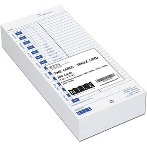 200 Authorized Time Cards for Pyramid Time Systems Model 3500, 3500ss, 3550ss, 3600ss, 3600SK1, 3700 Timeclocks; Pyramid 35100-10 Compatible, 200 time Cards
