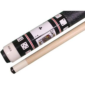 ASKA Poker Cards and Dice Billiard Pool Cue, 58" Hard Rock Canadian Maple, Hard Tip