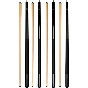 Set of Aska 2-Piece Pool Cue Sticks LEC, 58-Inches Long Assembled, Canadian Hard Rock Maple, 5/16x18 Joint, Hard Long Lasting Glued On Tip