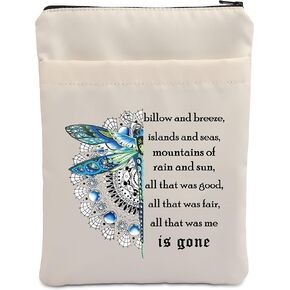 VAMSII Book Lover Gift Billow and Breeze Islands and Seas Book Sleeve for Book Lovers Gift for Dragonfly Fan(all That was me is gone)
