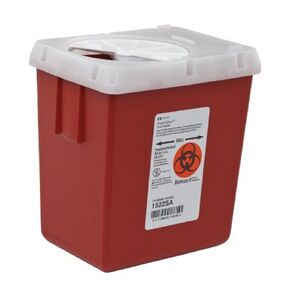AutoDrop Phlebotomy Sharps Containers - 2.2 Quart (7.25H X 6.5W X 4.47D Inch) Red Base. Vertical Entry Lid, KND1522SA by Kendall/Covidien by Covidien