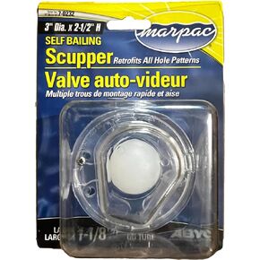Flow-max Self Bailing Ball Scupper - Clear