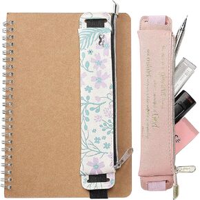 Mr. Pen - Adjustable Leather Pen Holder, 2 Pcs, 8" x 1.5"