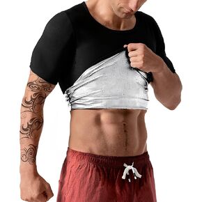 Men Sauna Shirt Sweat Suit Slimming Vest Workout Tank Top Waist Trainer Shaper