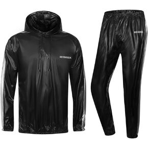 Heavy Duty Fitness Weight Loss Sweat Suit Heat Trapping Sauna Suit Gym Exercise Heat Shaper Button Jacket Pant