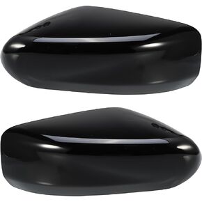 Motoforti Left Right Side Rearview Mirror Cover, Mirror Cap Replacement, for Nissan Altima 2013-2018, No.963743TH0A/963733TH0A, Gloss Black, 1 Pair