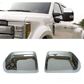 Chrome Side Door Half Top Mirror Cover Trims Fit for 2017-2019 Ford F-250 F-350 Super Duty