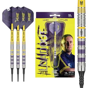 Target Darts Luke Littler Loadout 90% Tungsten Soft Tip Darts Set – 19G Soft Tip Dart, The Nuke Player Edition Dart Set, Pixel Tip Darts