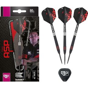 مجموعة سهام الهدف Nathan Aspinall The Asp Black 80% Tungsten Swiss Point Steel Tip Darts in Kuwait