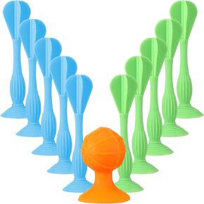 11 Pcs Suction Cup Darts with Target Sucker Fidget Silicone Suck Darts Blue and Green Soft Table Darts Suction Game Sports Sticky Throwing Game Toy Sets for Adults Indoor Outdoor Game Sports