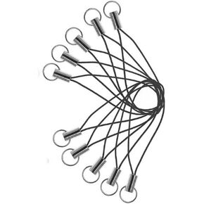 50 Pieces Silver Tone Split Ring Black Cellphone Strap Charm Cords