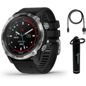 Garmin Descent Mk2i Watch-Style Dive Computer (Titanium with Black Band) with Wearable4U Power Pack Bundle