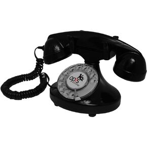 OPIS FunkyFon Cable: Antique Phone/Retro Phone/Old Phone/Retro Telephone/Rotary Dial Phone/Rotary Phone/Vintage Phone/Vintage Telephone/Antique Landline Phone (red)
