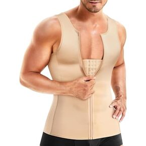 Wonderience Men Shapewear Slimming Body Shaper Compression Shirt Tank top with Zipper Underwear For tummy control in Kuwait