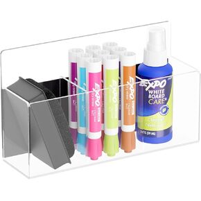 حامل أقلام التحديد الجاف المغناطيسي من الأكريليك، منظم حامل أكواب القلم المغناطيسي للسبورة البيضاء والثلاجة والخزانة - شفاف in Kuwait