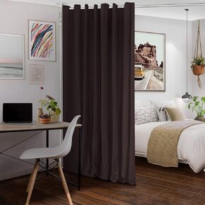 Room divider curtain rod，Expandable Room Divider, Tension Curtain Rod, Damage Free Freestanding Vertical Tension Stand, maximum extension W:70inch H:125inch (Black)