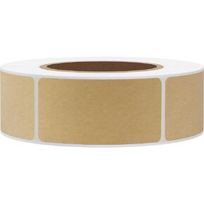 Hybsk 1x2 Inch Color-Coding Labels Rectangle Inventory Organizer Identification Sticker 500 Labels Per Roll (1"x2", Kraft)