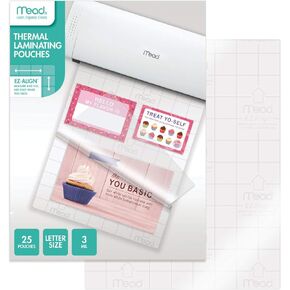 Mead Thermal Laminating Pouches, Lamination Sheets, Letter Size Pouch, 3 Mil, EZ-Align, 100 Pack (39029)
