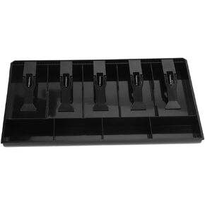 Cash Register Drawer Insert Tray, Cash Money Tray Replacement 5 Bill/4 Coin Compartments, Drawer Register Insert Tray Storage Case with Plastic Clip
