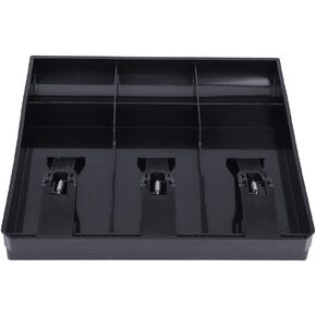 Goshyda Cash Register Insert Tray, Cash Drawer Register Insert Tray Replacement 3 Bills 3 Coins Money Storage Box (Black)