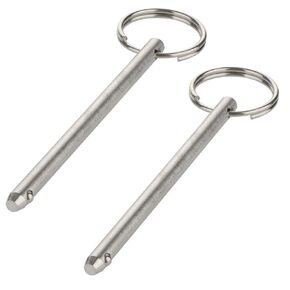2 Pack Quick Release Pin, Diameter 0.236"(6mm), Overall Length 4.7"(120mm), Usable Length 4.13"(105mm), Full 316 Stainless Steel, Bimini Top Pin, Marine Hardware