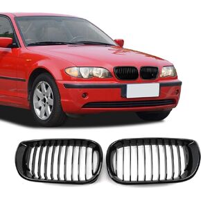 Front Grille Double Slats Front Grill for BMW 5 Series F10 F11 F18 Sedan 520i 528i 535d 535i 550i 520i 2010-2017 - Front Kidney Grille (ABS Glossy Black)