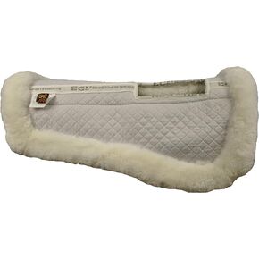 ECP Sheepskin Wither Relief Half Saddle Pad (Large, White)