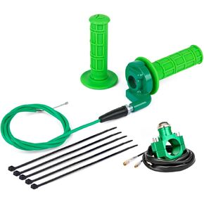 22mm Twist Throttle Accelerator Handle Grips, 50 90 110 125cc Pit Bike Dirtbike (Handle Grip + Cable + Throttle Clamp + CNC flameout Switch)