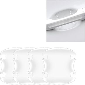 8 PCS Car Door Bowl Stickers, Epoxy Door Handle Paint Invisible Anti-Collision Protective Film, Universal High Elastic Body Decoration Decal Accessories, Suitable for Most Models (Transparent)