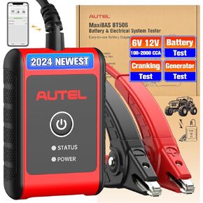 Autel MaxiBAS BT506 Car Battery Tester, 2024 Newest 6V 12V 100-2000 CCA Load Test with Adaptive Conductance [$1000], Cranking Charging System Battery Analyzer, In-Vehicle & Out-of Vehicle Battery Test