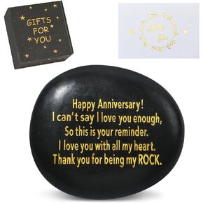 Anniversary Wedding Gifts for Him, Her, Couple Gifts, for Couple, Husband, Wife, Boyfriend or Girlfriend, Engraved Natural Rock Gift with Words.