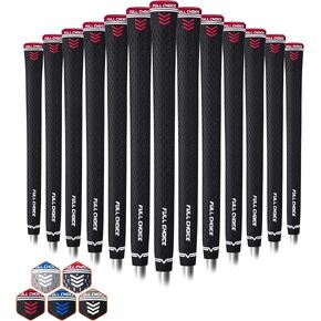 Rubber Golf Grips 13 Pack, Concise Fashion Design, High Feedback, Non-Slip, Choose between 13 Grips Set or 13 Grips with Regripping Kits, Standard/Mid/Jumbo Sizes, 5 Colors Available, RG02 Golf Club Grips