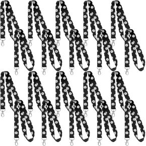 20 Pcs Football Softball Basketball Soccer Lanyards Keychains ID Wallet Badge Key Holder Neck Lanyards Gifts for Sport Team(Football Pattern) in Kuwait