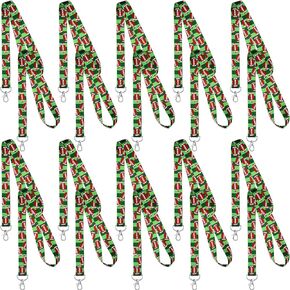 20 Pcs Football Softball Basketball Soccer Lanyards Keychains ID Wallet Badge Key Holder Neck Lanyards Gifts for Sport Team(Football Pattern)