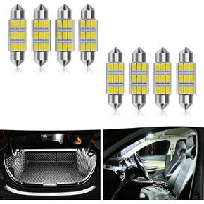 4 PCS 9SMD-5630 12V 3W Car LED Dome Light, PVC Aluminum Waterproof High Power LED Read Light, Super Bright Car Warning Light, Universal for Most Cars (White #36MM)