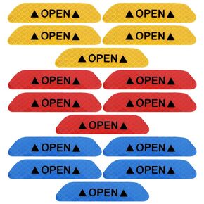 12Pcs Car Door Open Reflective Warning Stickers,Universal Safety Warning Stickers Decals,Night Visibility Anti-Collision Protective Warning Sticker